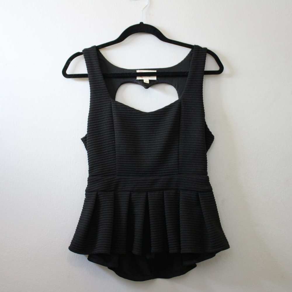 Black Heart Cutout Top
